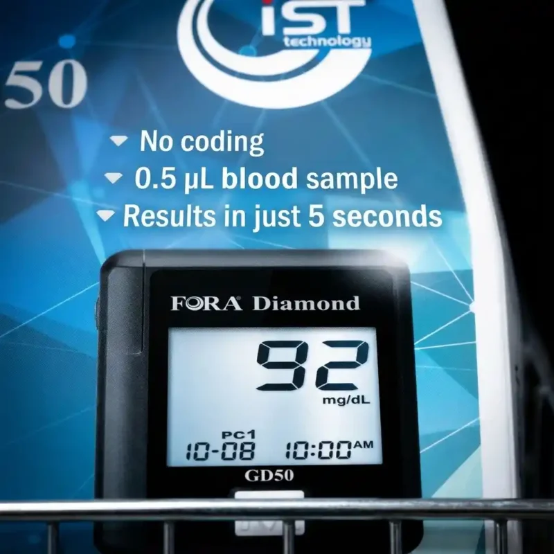 FORA Diamond GD50 Blood Glucose Monitoring System - Royalty Occupational Health (3)