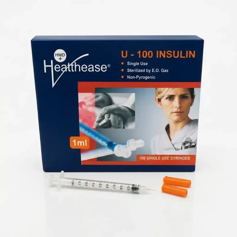 Healthease 1ml Insulin Syringe with 29G Fixed needle -100s - Royalty Occupational Health (1)