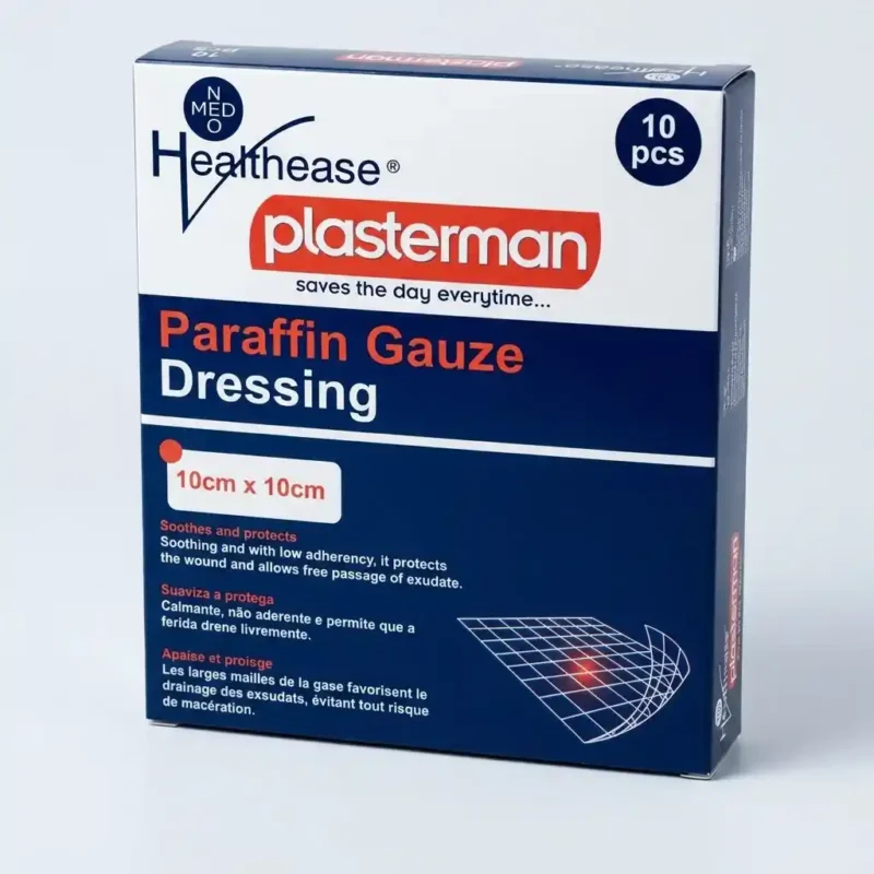 Healthease Plasterman Paraffin Gauze Dressing (10cm x 10cm) - Royalty Occupational Health