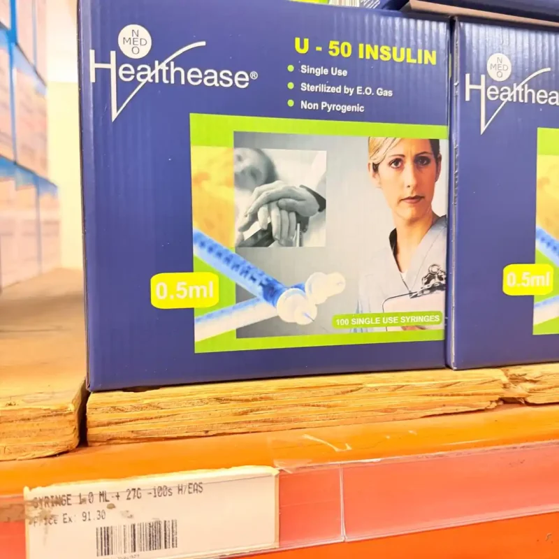 Healthease U-50 Insulin Syringes — 0.5 ml - Royalty Occupational Health